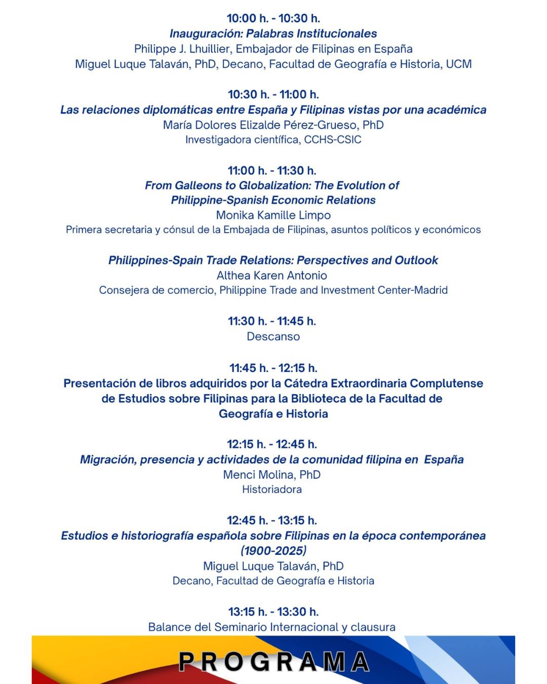 2025 06 09 Programa seminario Filipinas Complutense
